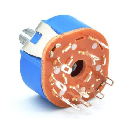 電気電気器具およびトランスデューサーに使用する青いカバーが付いている25mmの直径バンド ロータリー スイッチ
