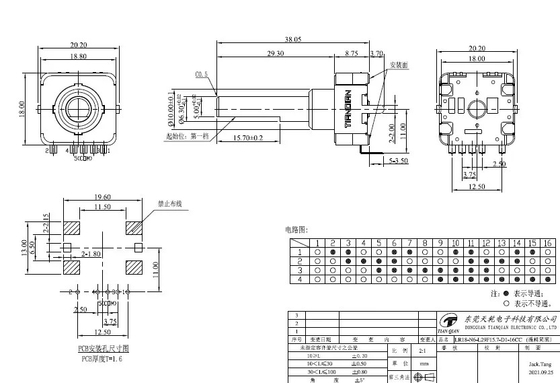 100ohmエンコーダー5 Pin 1mAの防水回転式エンコーダーの洗濯機